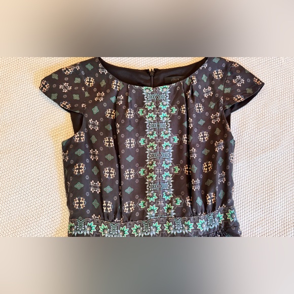 J. CREW 100% Silk Cap Sleeve Black Floral Midi Dress - Picture 6 of 15